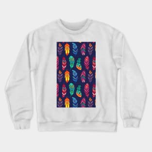 Colorful Beautiful Feather Pattern Artwork Crewneck Sweatshirt